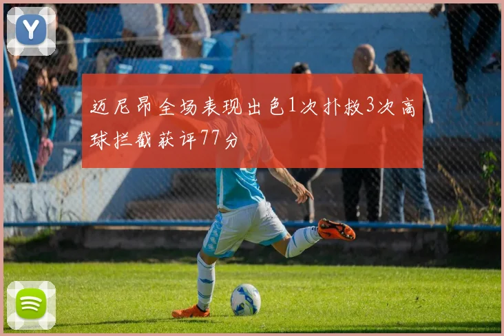 迈尼昂全场表现出色1次扑救3次高球拦截获评77分
